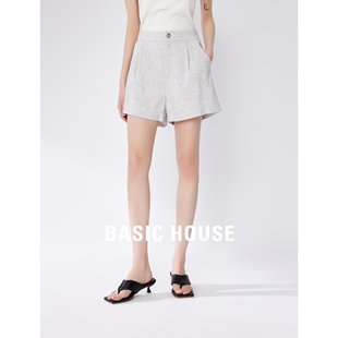 新款 百家好灰色短褲 Basic 顯瘦2025夏季 直筒褲 House 休閑五分褲