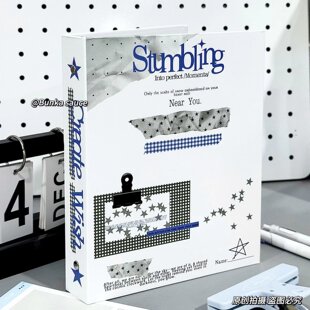 新款ins简约星星属性同人a5卡册加厚活页四宫格追星3寸小卡收纳册