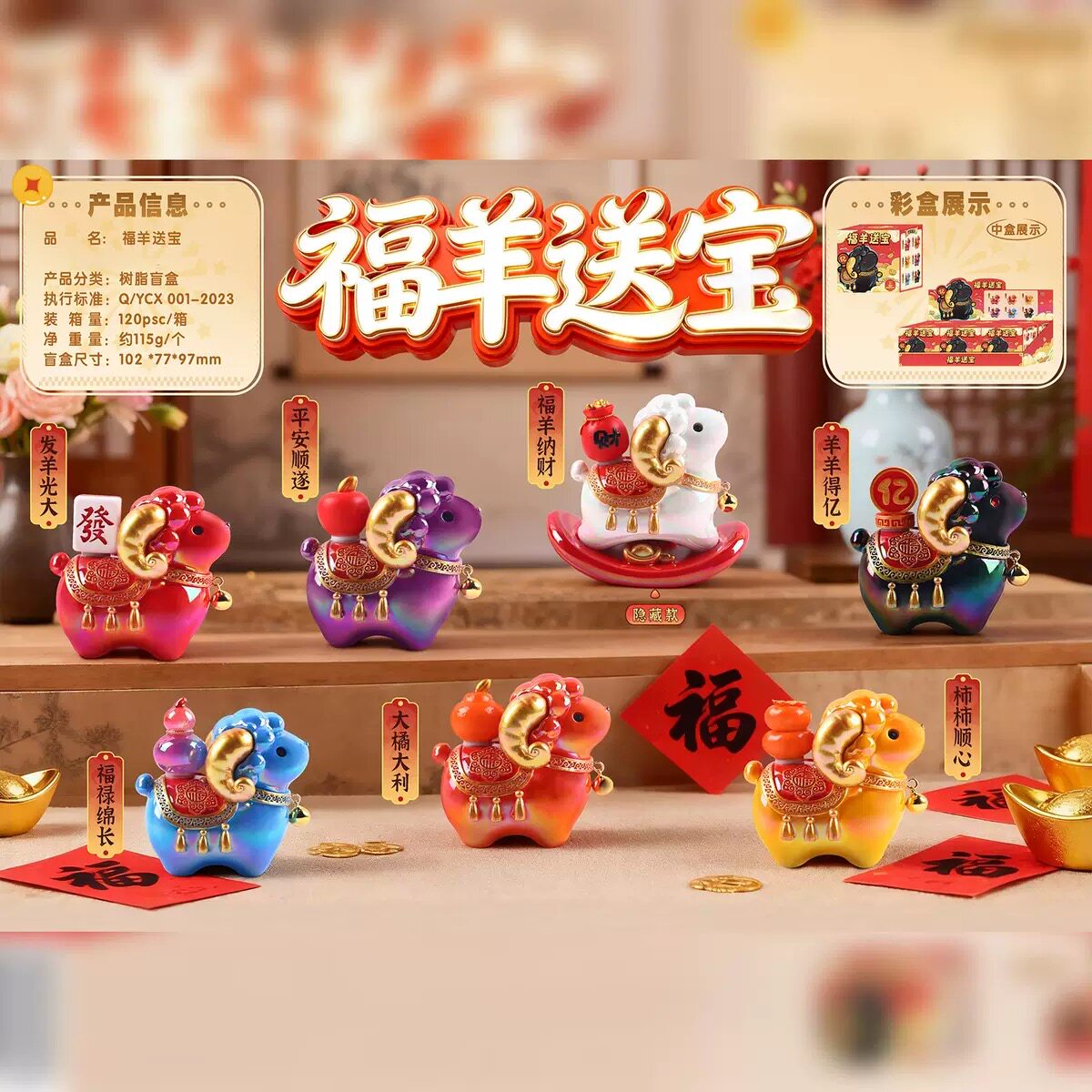 【福羊进宝盲盒】国潮生肖羊年吉祥文创摆件装饰新年会伴手礼物