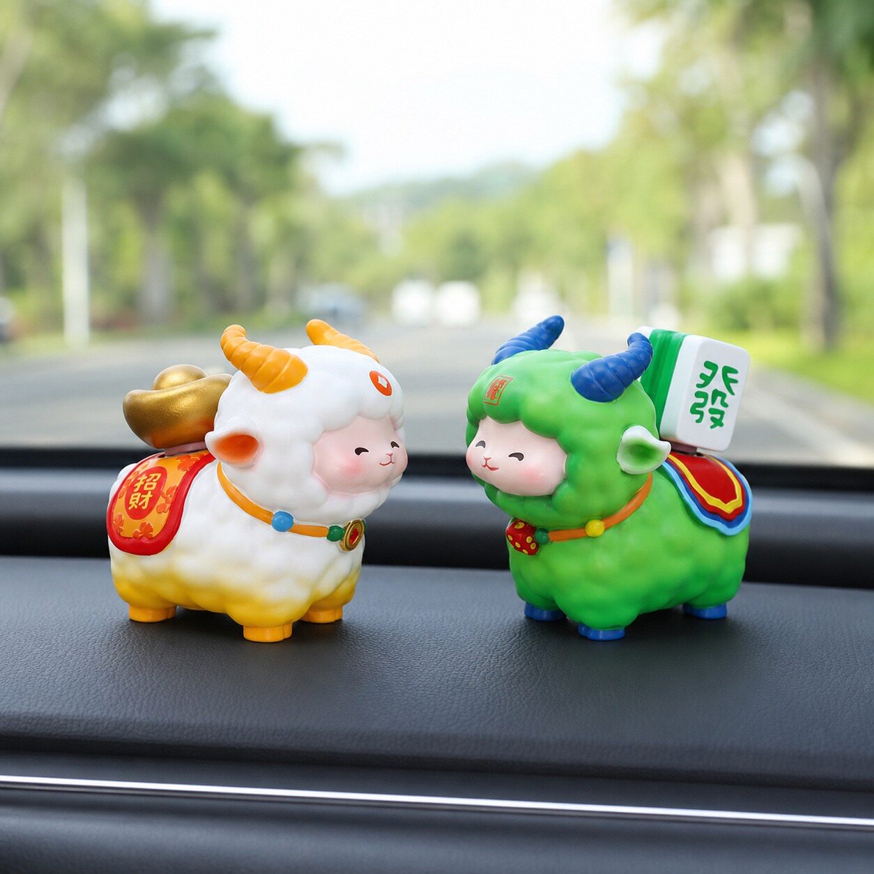 【小羊进财】羊年招财新年生肖小摆件可爱卡通公仔车载装饰礼物