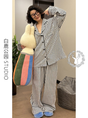 高级感法兰绒睡衣女家居服套装