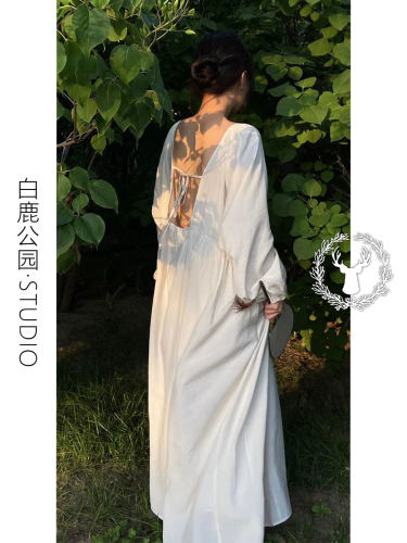 森系甜欲风连衣裙睡衣露背睡裙
