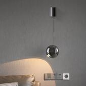 卧室床头壁灯轻奢高级感智能感应床头灯可升降伸缩小山丘吊线灯