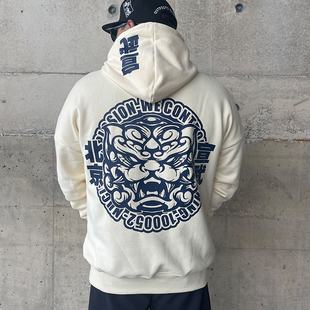 核爆炸旗舰店老北京情怀系列宣武区秋冬加绒保暖兜帽怀旧连帽卫衣