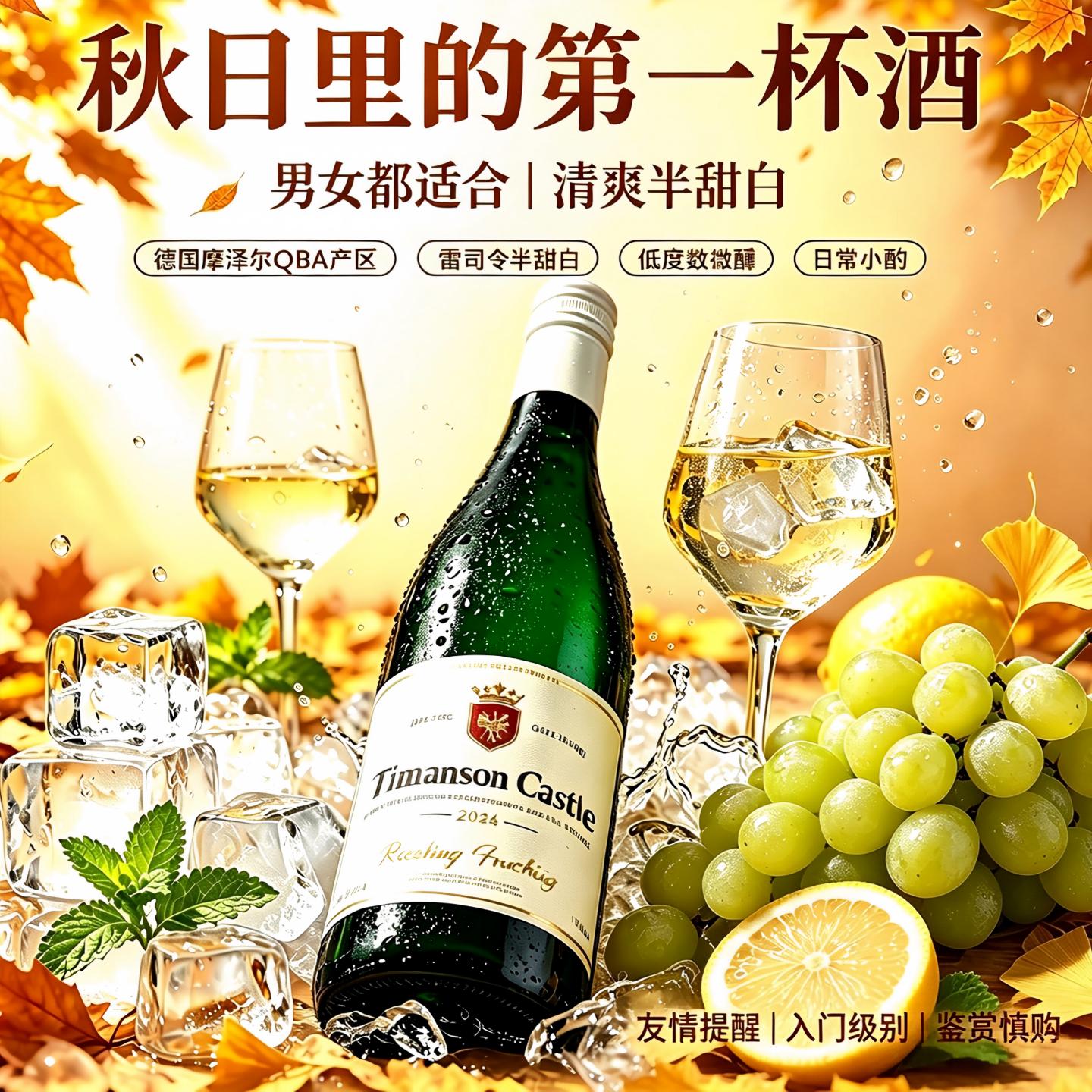 德国摩泽尔产雷司令半甜白葡萄酒