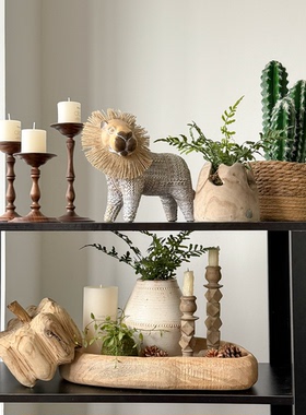 侘寂风实木托盘软装好物搭配套餐