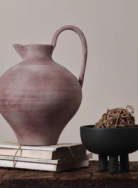 侘寂风花瓶摆件客厅插花仿古桌面装饰花器民宿莫兰迪高级感陶罐