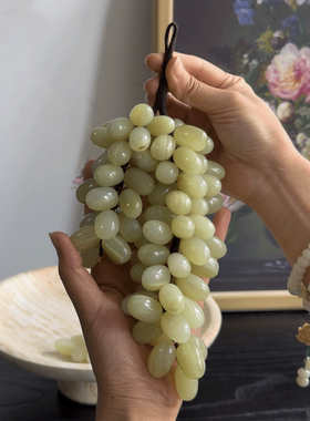侘寂风玉石葡萄摆件酒店前台样板间高级感装饰创意家居办公装饰品