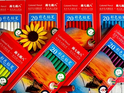 单支绘画彩色铅笔彩铅画七画八