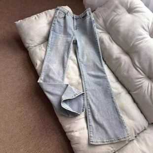 微喇牛仔裤女2025春夏薄款高腰显瘦水洗遮肉梨形小个子喇叭裤子潮