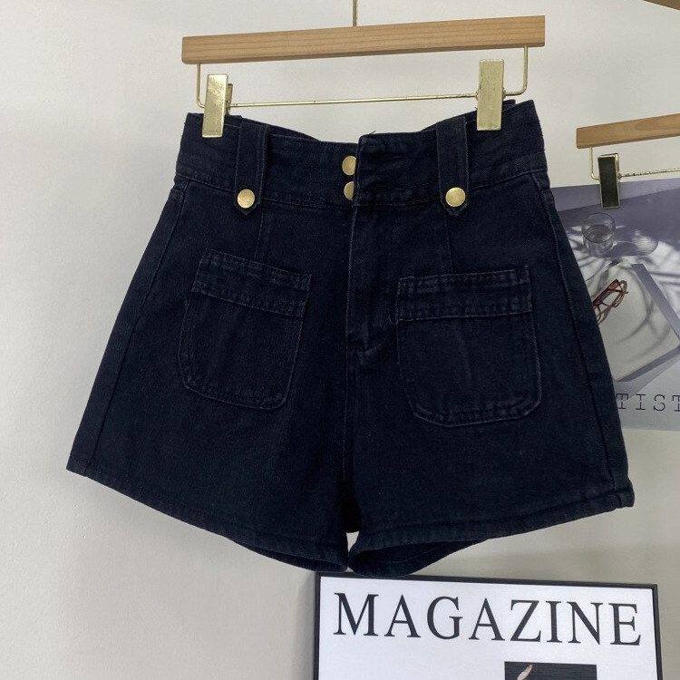 小个子黑色牛仔裤夏季2025年新款辣妹高腰显瘦A字热裤女外穿短裤