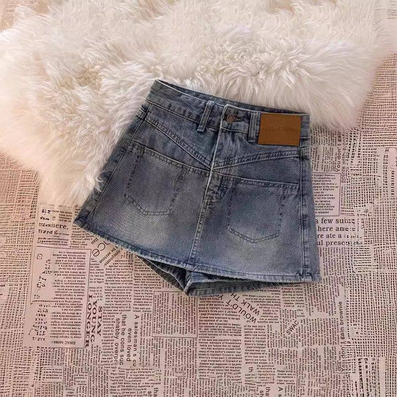 辣妹牛仔短裙裤女夏季薄款2025新款高腰显瘦复古包臀a字半身裤裙