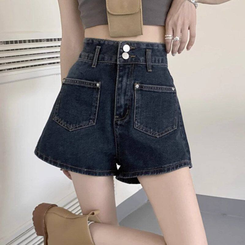 夏季新款大码高腰牛仔短裤女韩版宽松显瘦百搭a字女士阔腿裤热裤