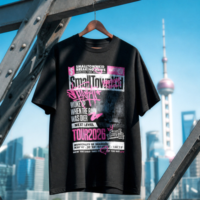 STK SmallTownKid 美式复古印花上海主题短袖T恤美式街头复古
