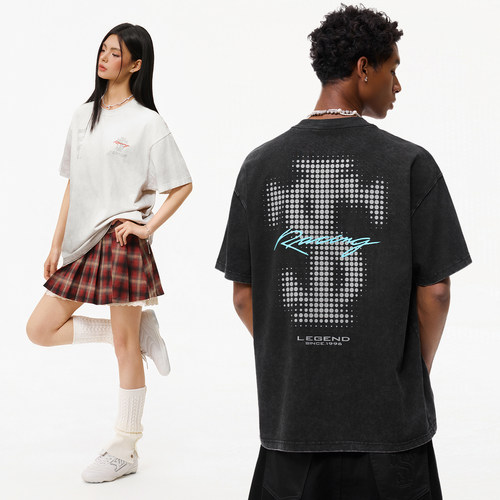 STK SmallTownKid F1方程式水洗波点赛车短袖T恤情侣落肩宽松潮牌