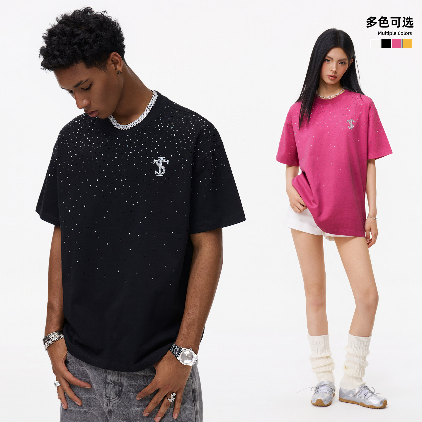 ASEN同款STK SmallTownKid水洗满天星短袖T恤复古做旧纯棉废土风图片