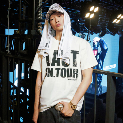 ASEN同款 STK SmallTownKid LAST CN.TOUR斑驳短袖T恤字体潮流TEE