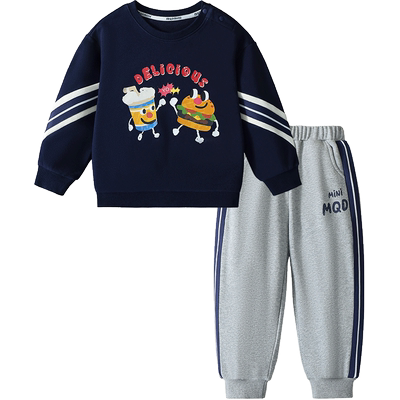 mqdmini男童秋卫衣套装儿童衣服