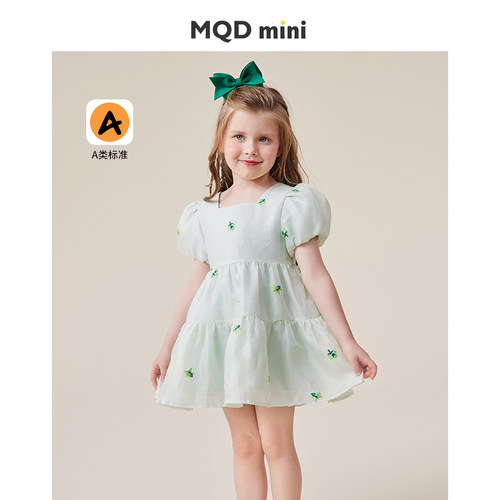 mqdmini女童夏季短袖蓬蓬连衣裙