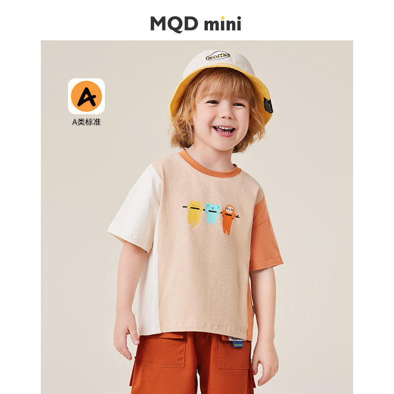 mqdmini男童半袖上衣圆领短袖T恤图片