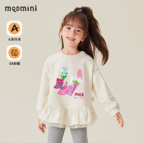 mqdmini秋女童可爱印花卫衣