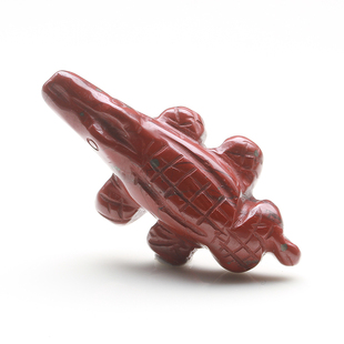 天然水晶吊坠项链红竹石蜥蜴石英质玉红碧玉有金点一物一图A28