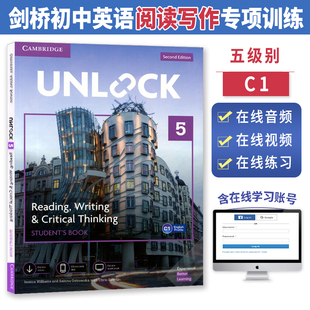 原版剑桥Unlock reading,writing & Critical Thinking 5级 阅读写作与批判思维 初中英语教材 学生书含在线学习账号第二版