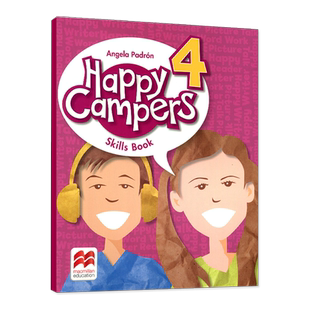 原版进口麦克米伦Macmillan7-12岁少儿小学英语Happy campers skills book 4级别配套技能用书美式发音小学英语教材