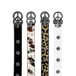 弹孔皮带 朋克摇滚  可调节腰带-X