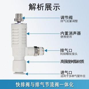 SMC型气动快速排气节流阀ASV310F 410F 08S带消声器CKT
