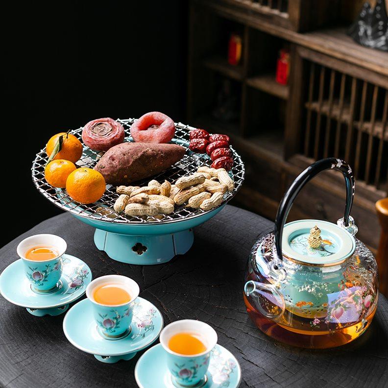 中式围炉煮茶家用室内罐罐茶电陶炉煮茶器玻璃煮茶壶茶炉电炉烧水