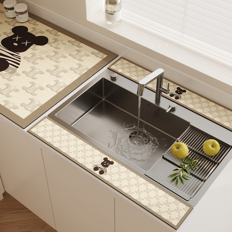 厨房沥水垫吸水垫挡水条长条窄边水龙头浴室杯垫卫生间台面硅藻泥,居家布艺,厨房地垫,淘宝优惠券,粉丝福利购,淘宝优惠卷