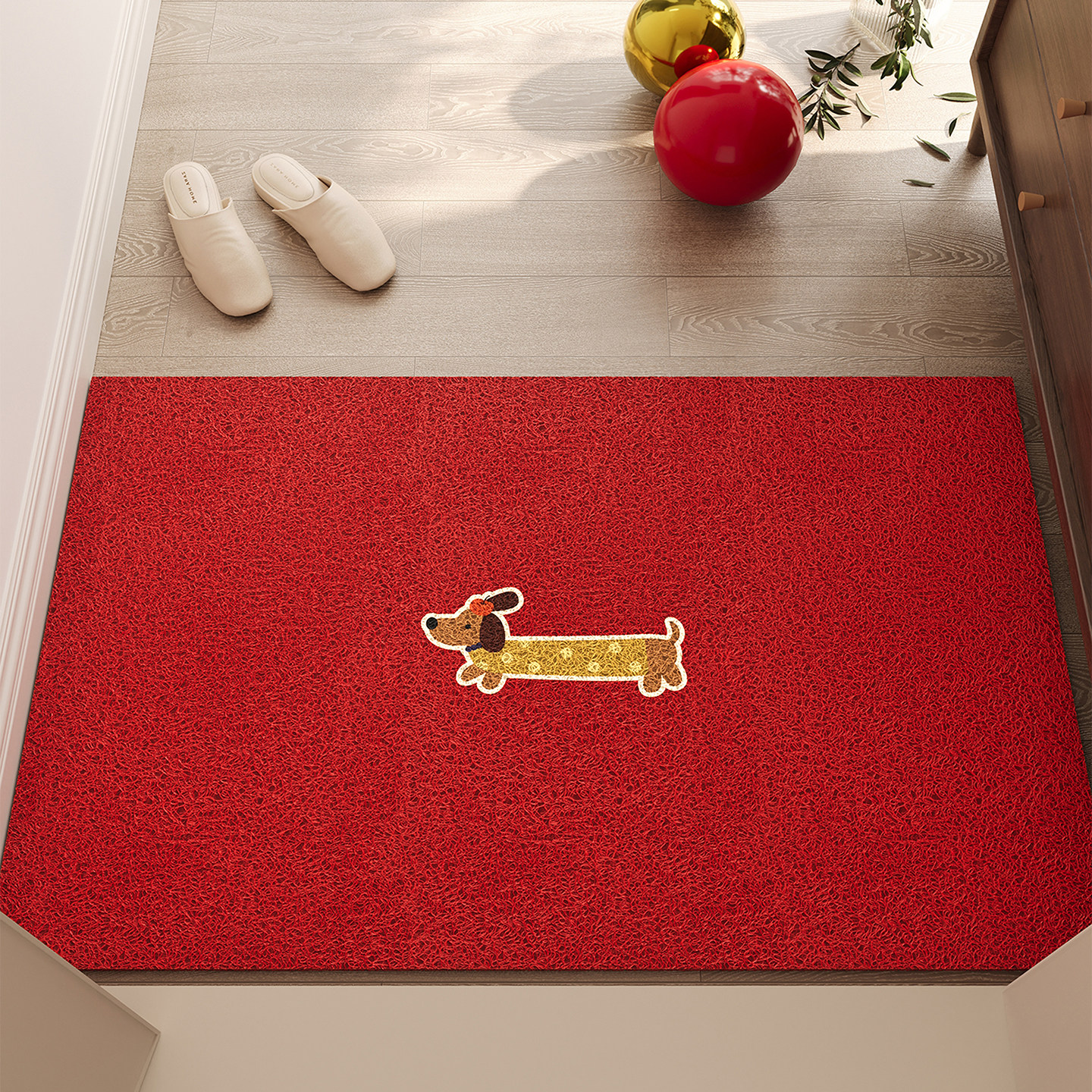玄关大门口入户门地垫进门丝圈脚垫红色喜庆防滑耐磨除尘可裁剪毯,居家布艺,入户地垫,淘宝优惠券,粉丝福利购,淘宝优惠卷