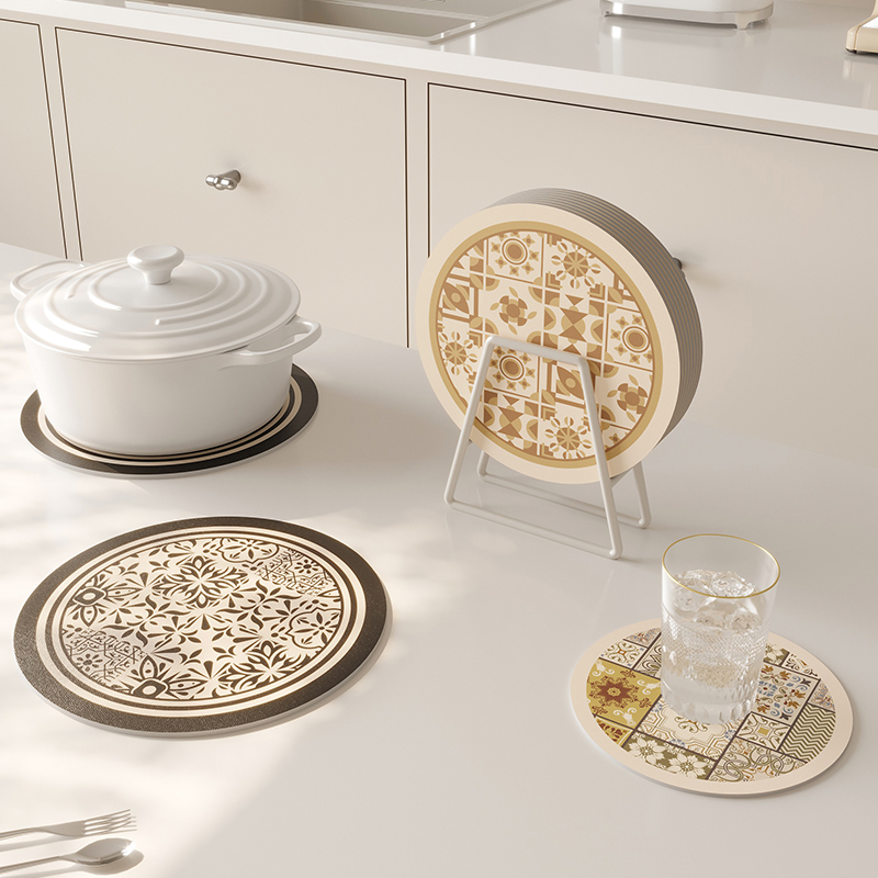 硅藻泥圆形吸水杯垫隔热垫