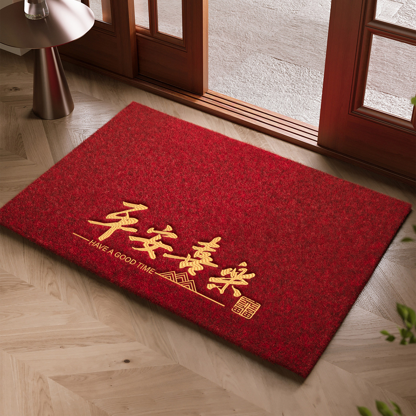 红色玄关入户门地垫仿椰棕大门口进门除尘脚垫高端别墅高级感地毯,居家布艺,入户地垫,淘宝优惠券,粉丝福利购,淘宝优惠卷