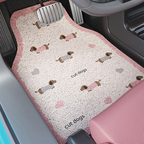 卡通汽车丝圈通用脚垫主驾驶