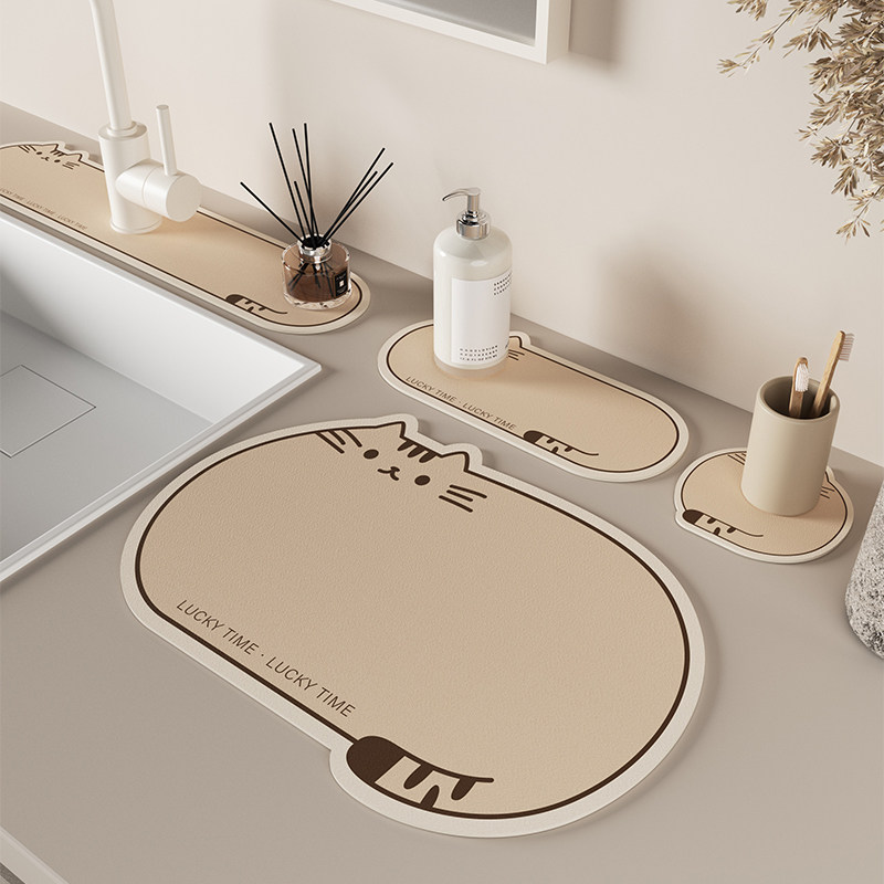 卫生间洗漱台面垫水龙头沥水垫挡水条硅藻泥洗手台吸水垫耐脏免洗,居家布艺,家用脚垫,淘宝优惠券,粉丝福利购,淘宝优惠卷