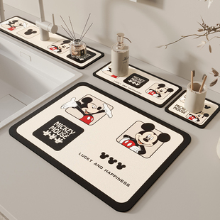 沥水垫卫生间水龙头吸水垫洗漱台台面垫厨房免洗可擦硅藻泥洗手台