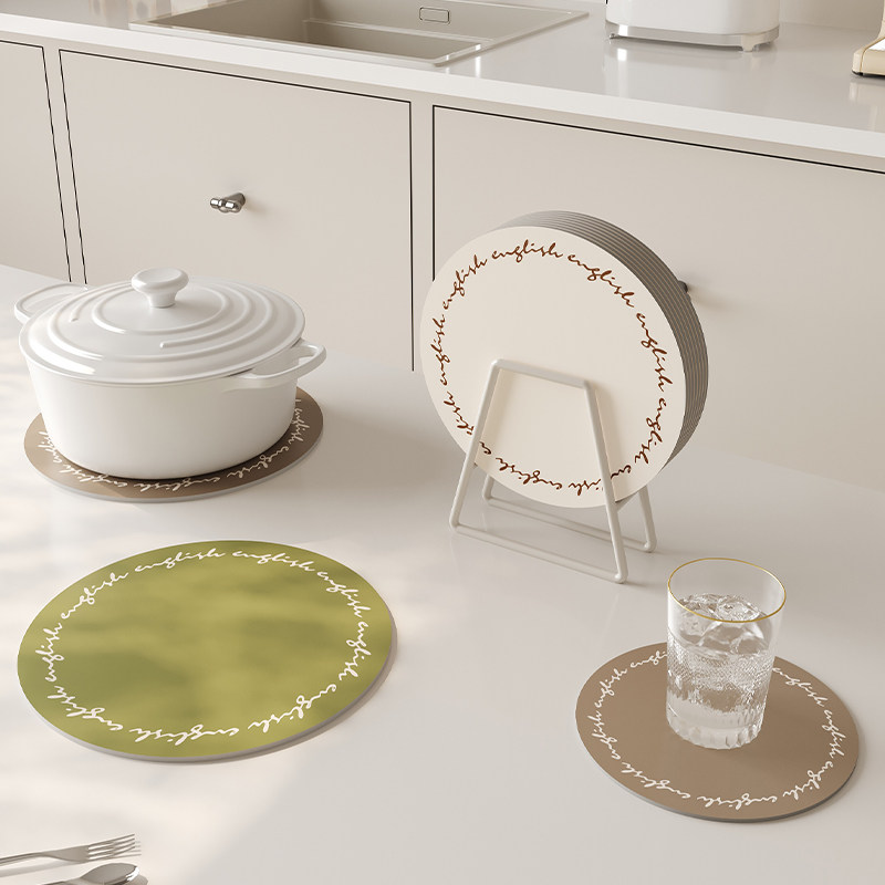 圆形奶油风杯垫免洗可擦耐脏防烫隔热餐垫保护垫硅藻泥吸水垫轻奢,居家布艺,餐垫,淘宝优惠券,粉丝福利购,淘宝优惠卷