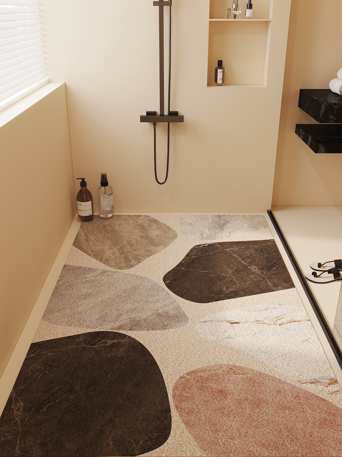 浴室淋浴可切割金属圈防滑防摔浴室地板垫专用排水浴防水脚垫,居家布艺,家用脚垫,淘宝优惠券,粉丝福利购,淘宝优惠卷