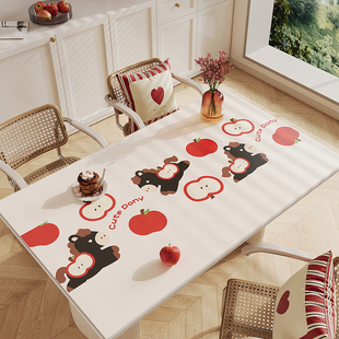 PVC桌面保护垫2026新款桌布防水防油防烫隔热茶几桌布餐桌垫红色