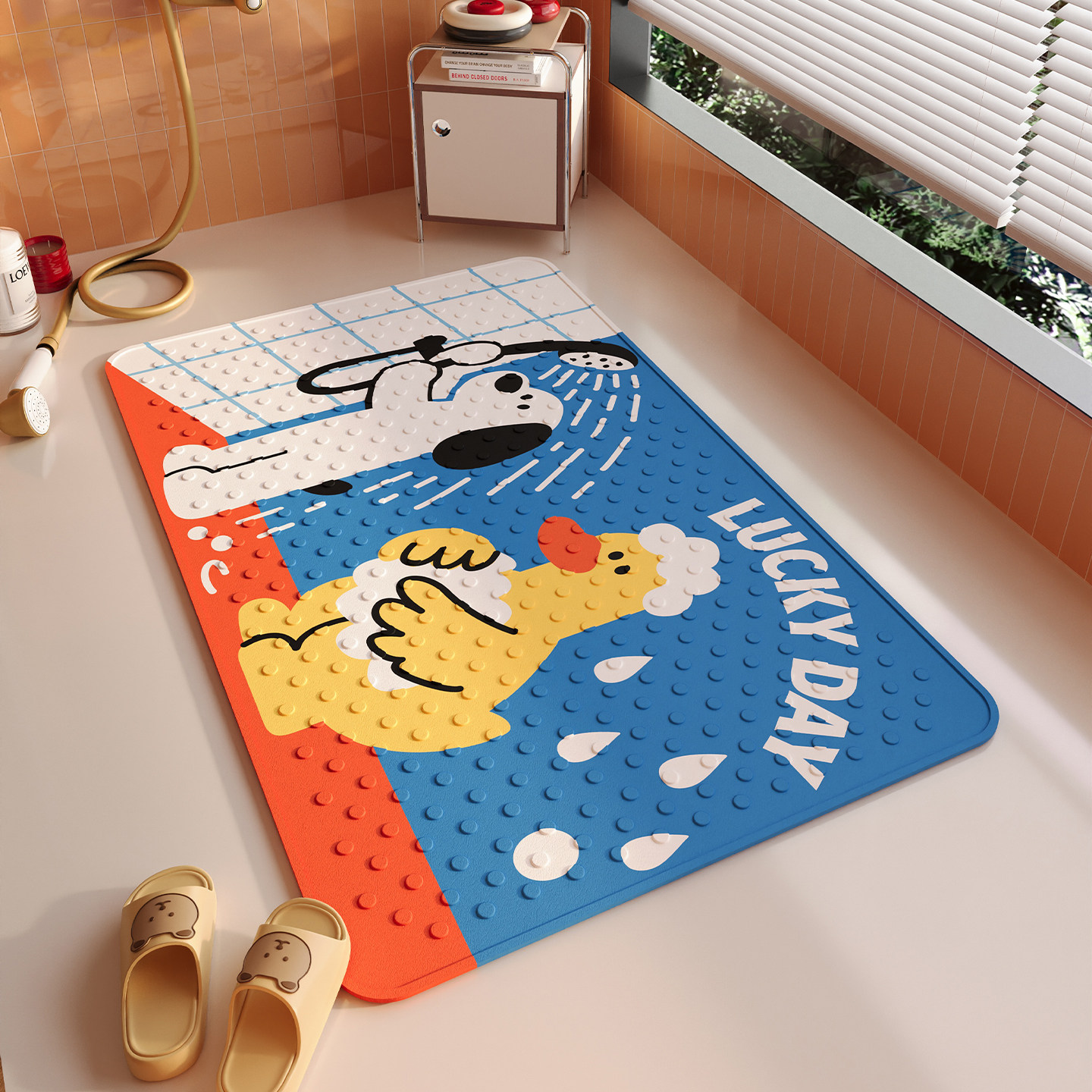 淋浴房PVC防水卡通卫生间防滑垫儿童洗澡脚垫浴室地垫吸盘按摩垫