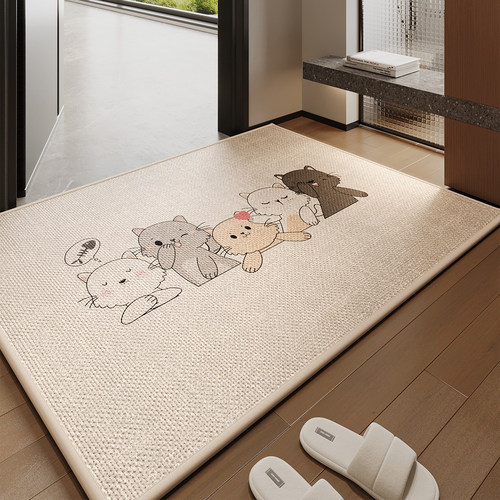 入户地垫现代卡通风家用耐脏吸水
