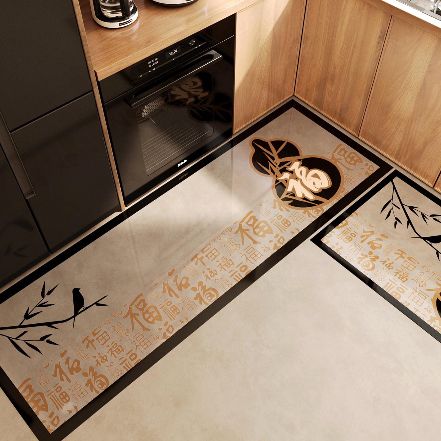 新中式葫芦透明厨房防滑防油地垫软玻璃免洗可擦防水地毯专用脚垫