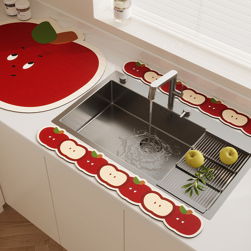 厨房水龙头硅藻泥挡水条沥水垫