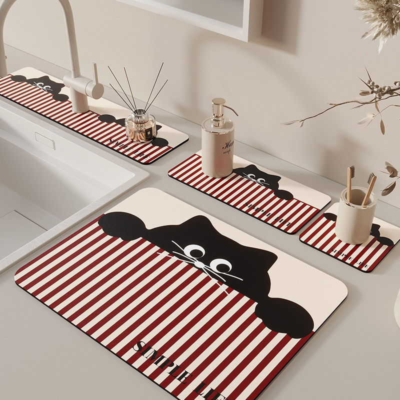 硅藻泥洗手台吸水垫厨房窄边防溅水龙头沥水垫卫生间洗漱台台面垫,居家布艺,家用脚垫,淘宝优惠券,粉丝福利购,淘宝优惠卷