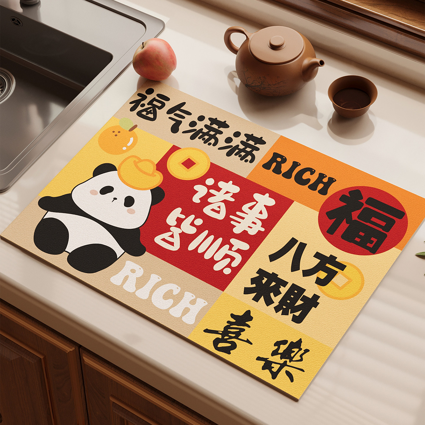 硅藻泥吸水垫碗盘杯免洗可擦保护垫厨具隔热垫卡通厨房沥水台面垫,居家布艺,厨房地垫,淘宝优惠券,粉丝福利购,淘宝优惠卷