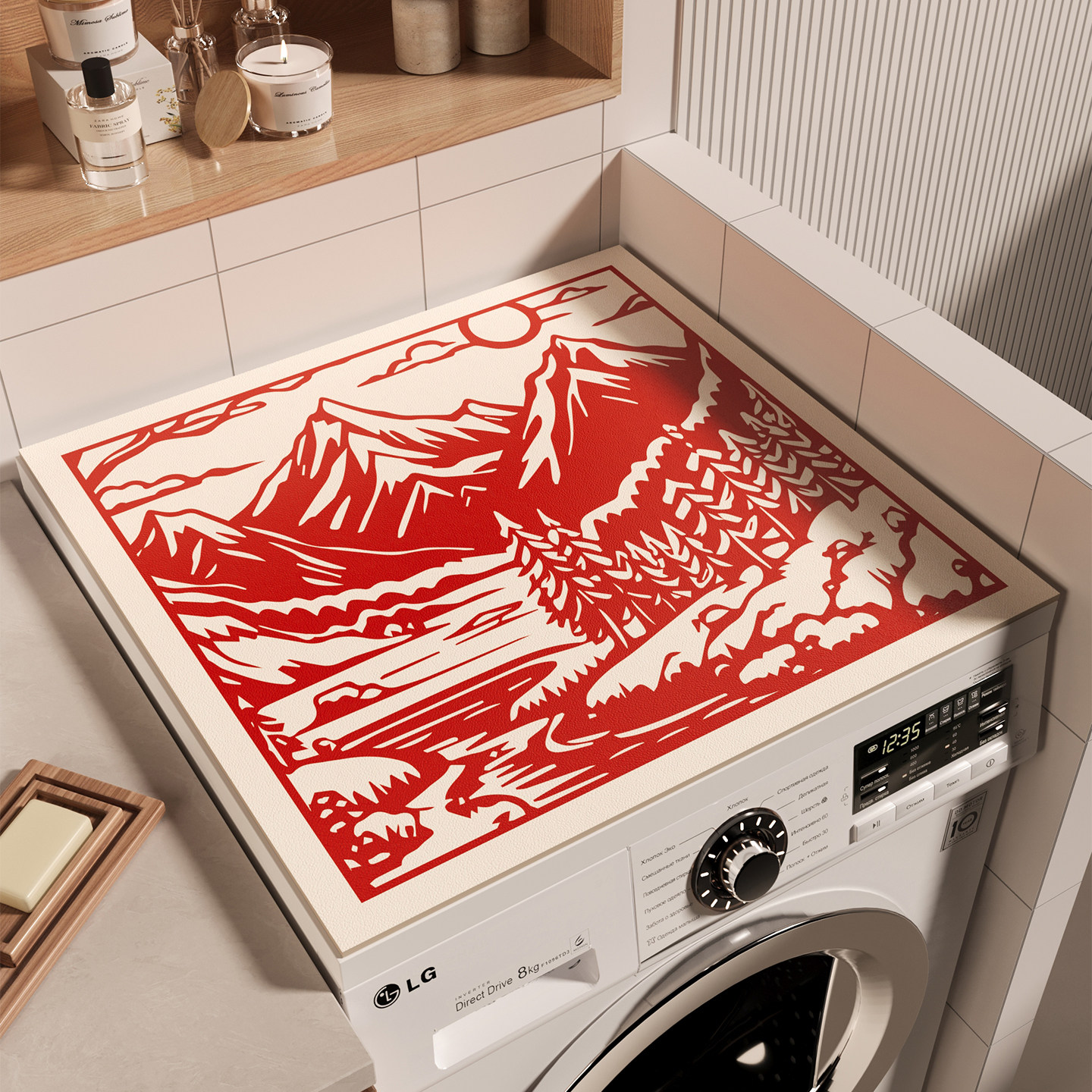 吸水垫滚筒洗衣机盖垫防晒垫免洗可擦床头柜台面隔热保护垫硅藻泥