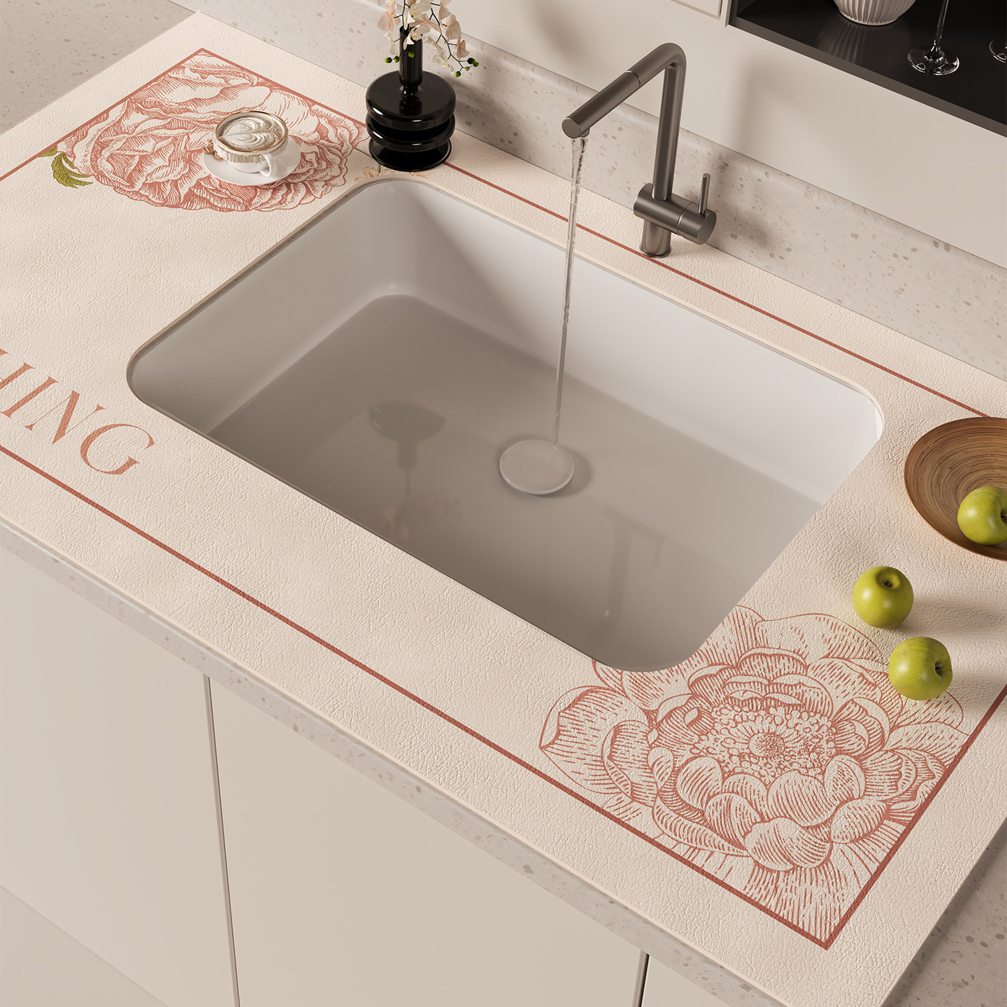 免洗可擦水龙头吧台满铺厨房硅藻泥洗漱台面垫沥水垫洗手台吸水垫,居家布艺,厨房地垫,淘宝优惠券,粉丝福利购,淘宝优惠卷