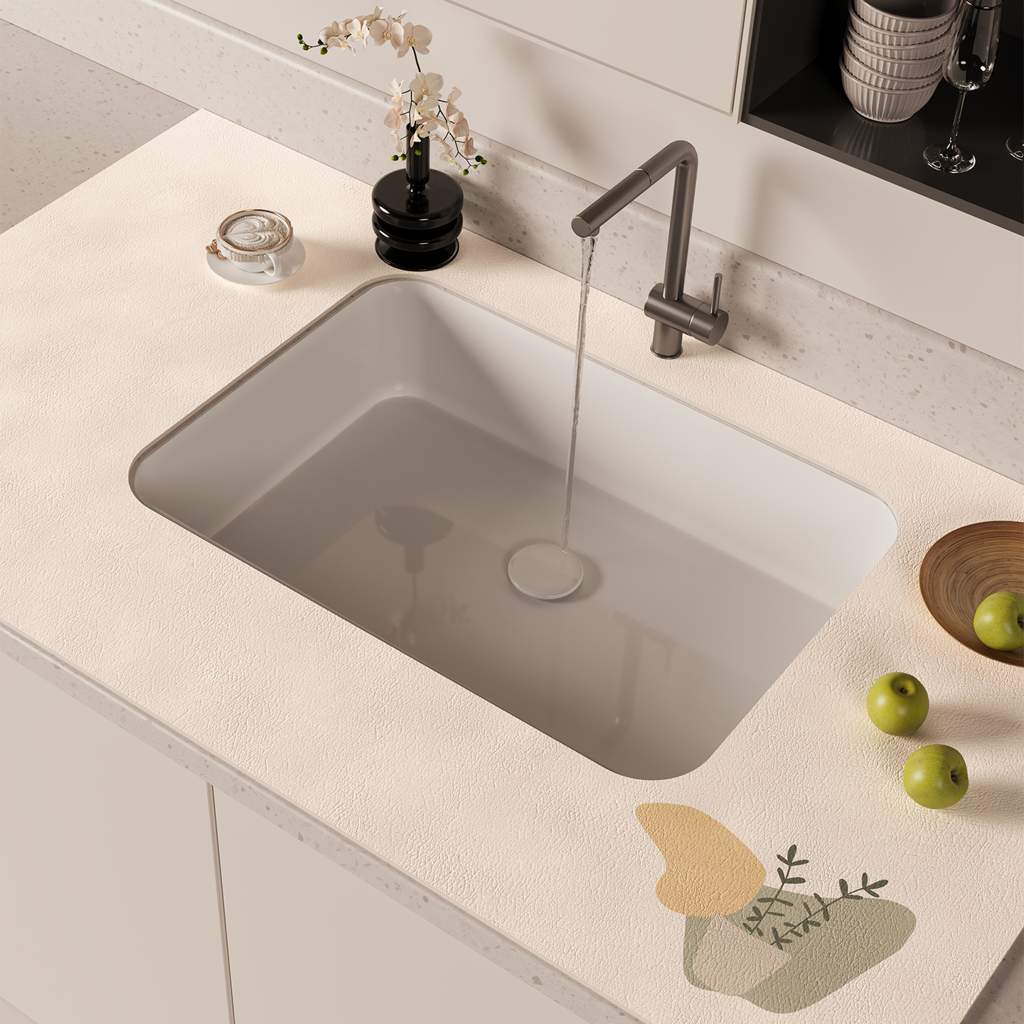 水龙头吧台厨房硅藻泥洗漱台面垫